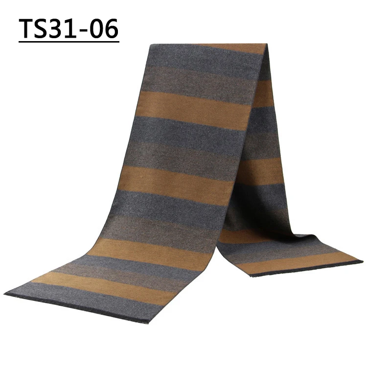 High Quality Men Scarves Autumn Winter casual Male Warm Stripes Plaid Scarf 180*30cm Luxury Cravat Long Neckercheif - Цвет: TS31-06