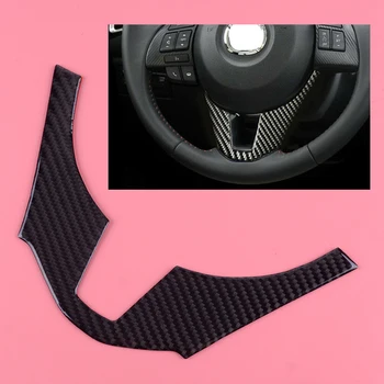

beler Epoxy Carbon Fiber Style Interior Steering Wheel Trim Frame Fit for Mazda 3 Axela 2014 2015 2016