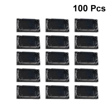 

100PCS Disposable Sushi Packing Box Fruit Cake Carry Out Container Rectangle Take Out Boxes (Black)