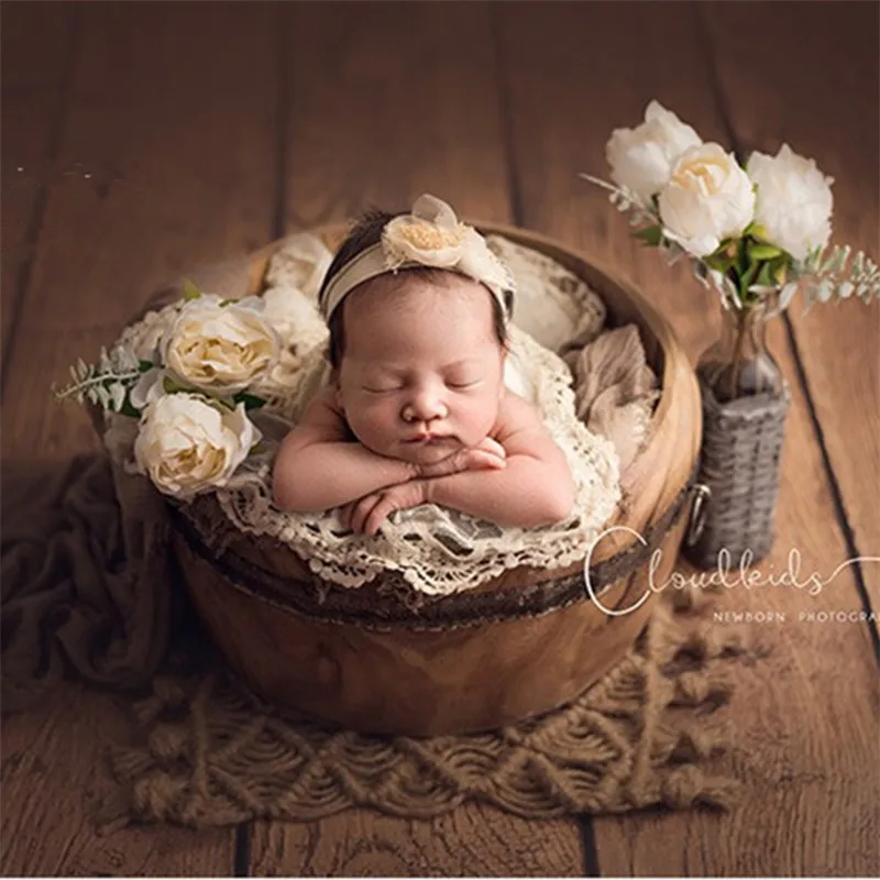 Newborn Props for Photography Wooden Barrel Baby Props Basket Posing Sofa Bebe Poser Flokati Newborn Boy Studio Props for Shoot