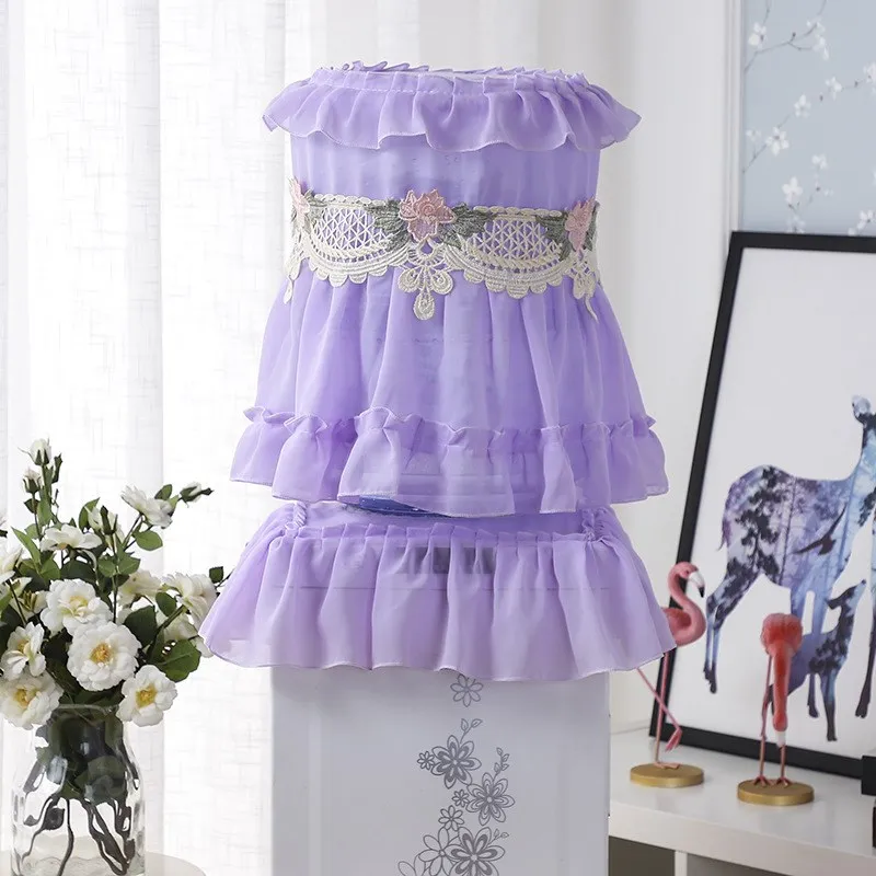 New Drinking Fountain Cover Two-Piece Dust Cover Pastoral Fabric Lace Living Room Household Drinking Fountain Bucket Cloth
