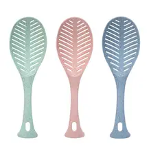 3 шт. ложка из пшеничной соломы с антипригарным рисовым веслом эко-ложки стоячий ковш креативные бытовые кухонные инструменты синий розовый зеленый