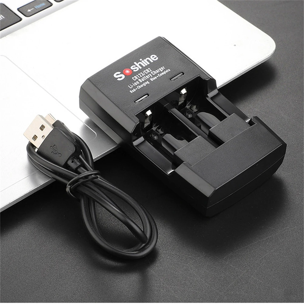 Battery Charger Battery Charger Adapter Original LiFePO4 Battery Charger CR123 Charger For 16340 CR2 15266 14250 3.2V Dual-slot USB without Battery