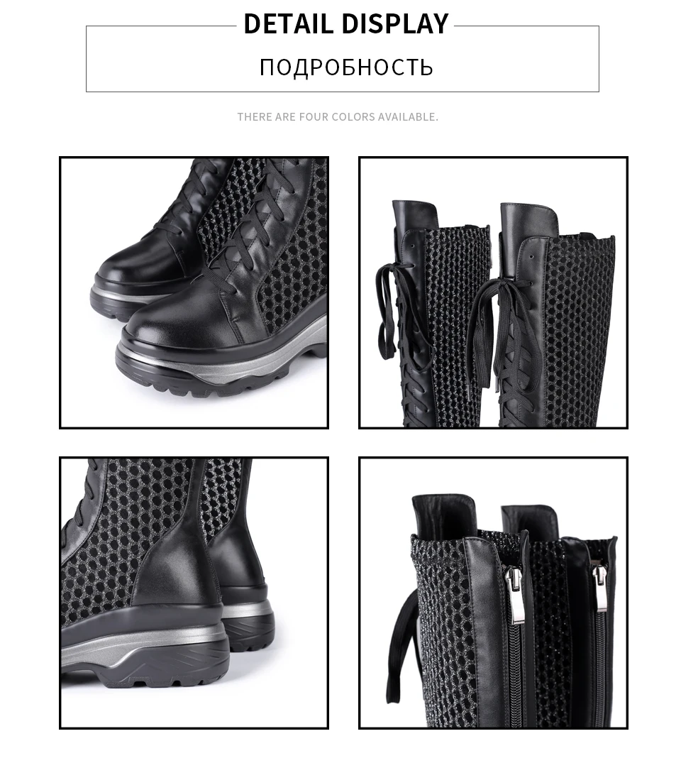 ENMAYLA/ г. Сапоги на платформе женские сапоги до колена из натуральной кожи мотоциклетные сапоги на шнуровке с круглым носком зимняя женская обувь 34-39