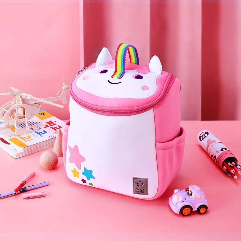 cheap Fashion 3D Unicorn School Bags for Girls Kindergarten Kids School Backpacks with Handle Cute Animals Schoolbag Mochila Escolar