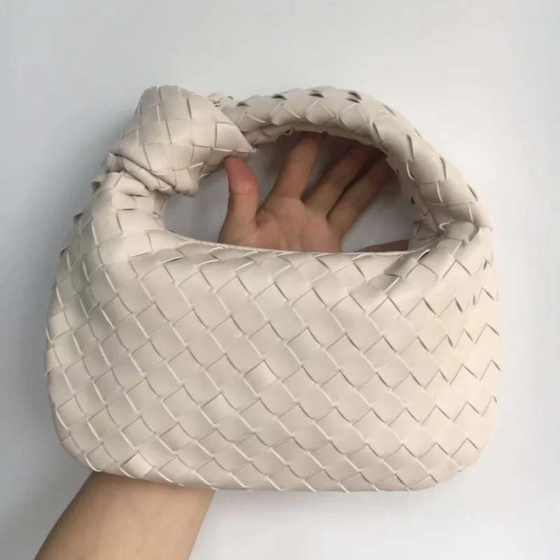 2022 Fashion Handmade Woven Bag Luxury Woven Leather Printed Shoulder Bag Lady Crossbody Hobo PU Knotted Handle Casual Handbag 