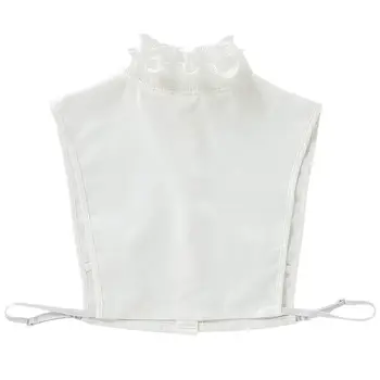 

Women Sweet Layer Agaric Ruffles Stand False Fake Collar Button Down Half-Shirt new