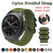 

20mm 22mm Nylon Braided Strap For Samsung Galaxy Watch 3 41mm 46mm for Huawei Watch Band GT2 Pro For Amazfit Bip Watch Strap