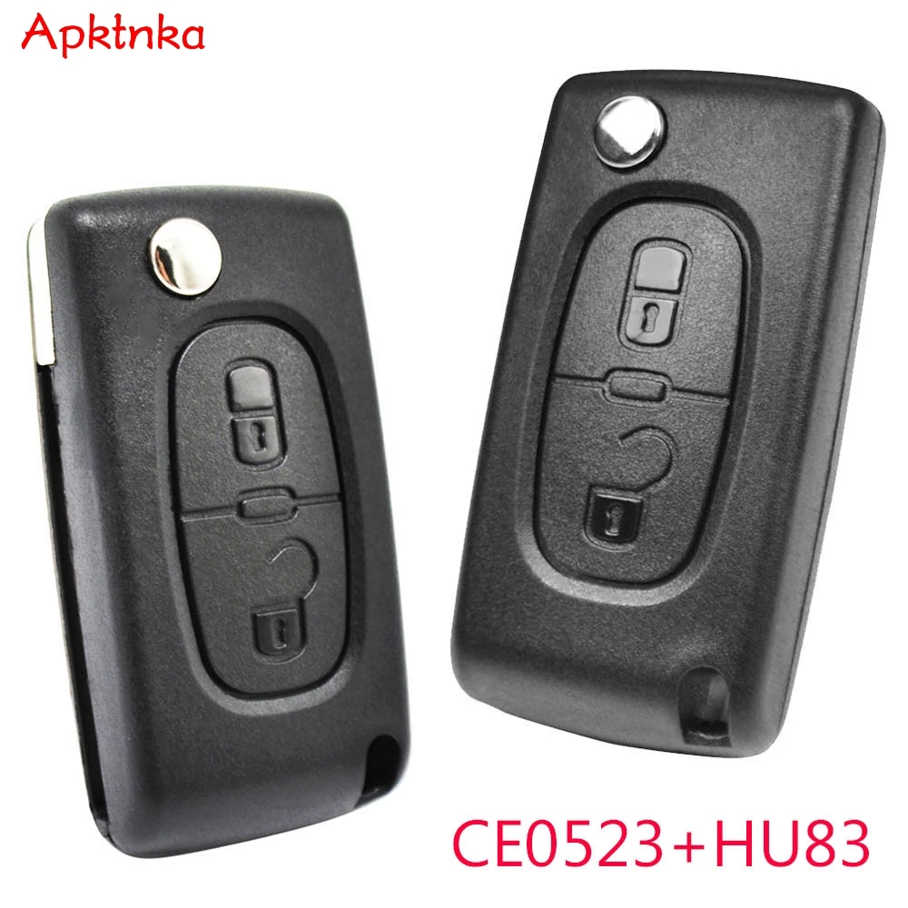 Для Peugeot 308 207 307 3008 5008 для Citroen C2 C3 C4 C5 C6 C8 Автомобильный ключ с откидной крышкой