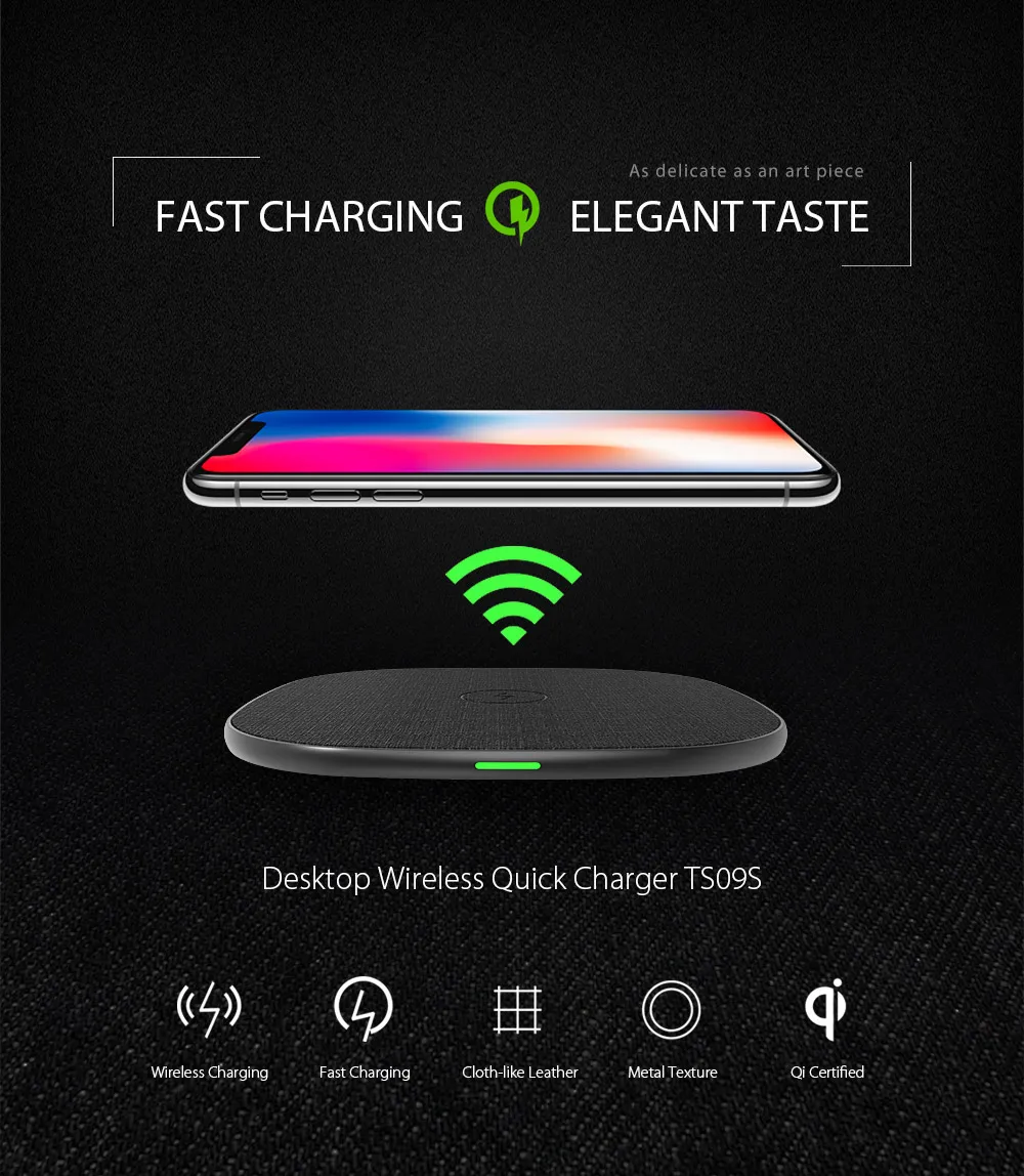 10 Вт Qi Беспроводное зарядное устройство для iPhone Xs Max X 8 Plus 10 Вт Быстрая зарядка Pad для samsung Note 9 8 S10 S9 S8 S7 Qi Беспроводное зарядное устройство