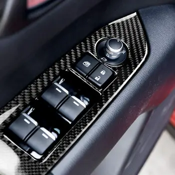 

4PCS/SET Carbon Fiber Inside Window Switch Frame Cover Trim For Mazda CX-5 CX5 17-18
