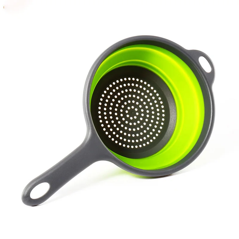 Folding Draining Basket Adjustable Strainer Fruit Dish Rack Kitchen Organizer