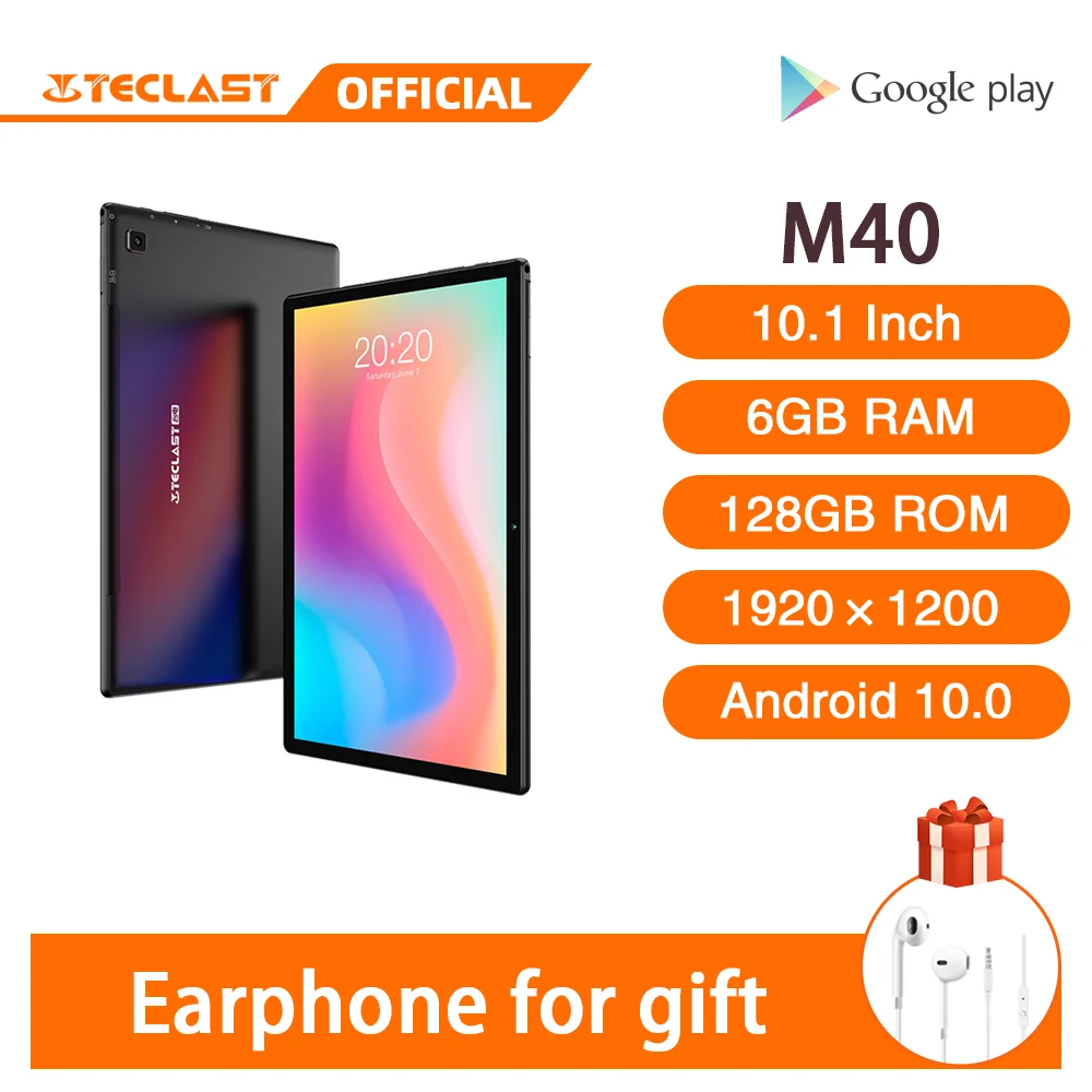 Teclast-Tabletas M40, Android 10,0, PC, 6GB RAM 128GB ROM, 10,1 pulgadas, cámara trasera de 8MP, teléfono 4G Dual, llamada Bluetooth, novedad de 5,0