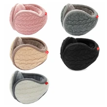 Inverno malha earmuffs dobrável moda cor sólida unissex all match à prova de frio ao ar livre equitação esqui acessórios earmuffs
