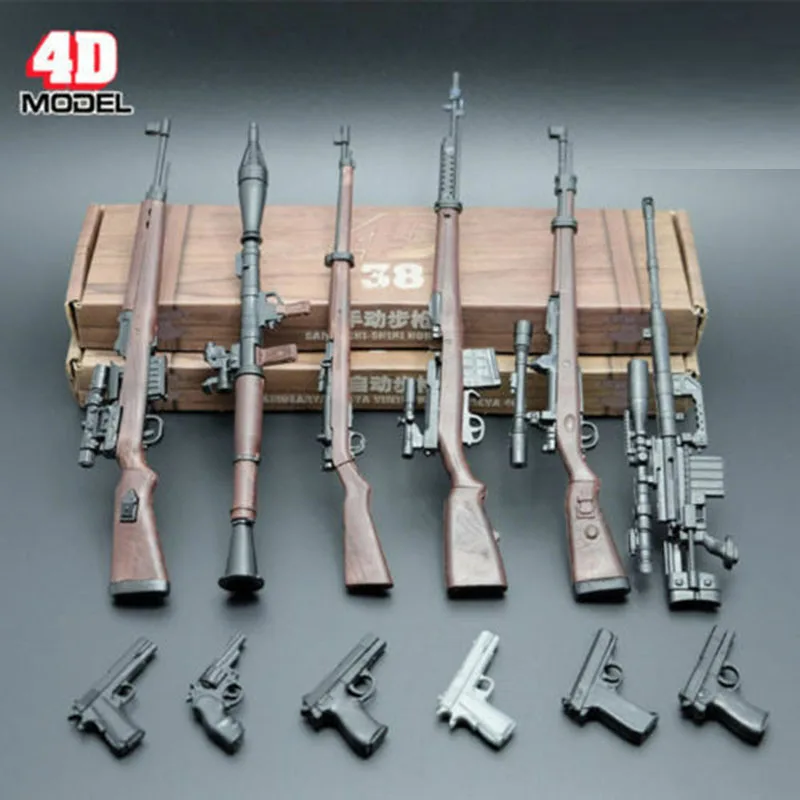 Масштаб 1/6 6 шт. 4D модель оружия в сборе набор игрушечного пистолета подходит для