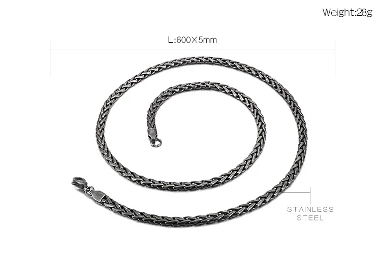 KALEN Stainless Steel Matte Long Linking Chain Necklace Men Brushed Snake Chain Box Chain Choker Necklace Jewelry Accessories - Окраска металла: KN82983-K