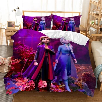 

Princess Anna Elsa Bedding Set Queen King Size Frozen Bed Set Duvet Cover Pillow Cases Comforter Bedding Sets 100% Polyester