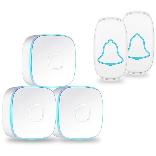 

Doorbell,Wireless Doorbell Waterproof Chime Kit,Door Bell Kits At 1000 Feet Range & 38 Chimes & 4 Level Volume,Led Indicator,Whi