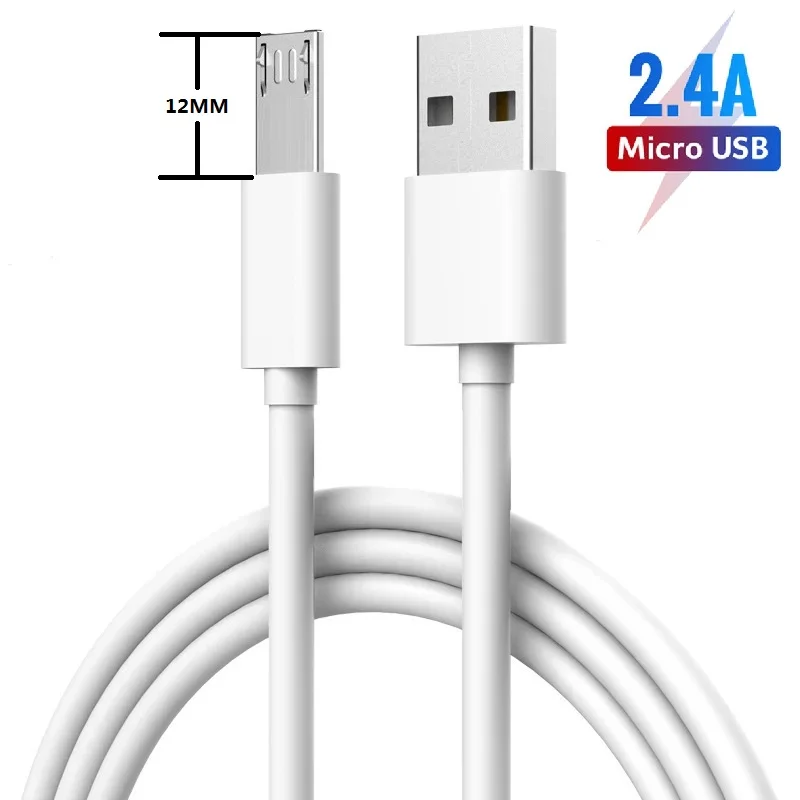 Кабель Micro Usb адаптер быстрое зарядное устройство USB кабель для синхронизации зарядки для Blackview bv6000 Pro S30 Для DOOGEE S55 для Oukitel K7 k10000 - Цвет: White Micro 12mmLong