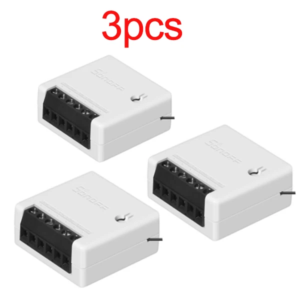 Sonoff mini 3pcs 1/2/3/5/6/8/10 шт. Sonoff мини Two Way интеллигентая(ый) Wi-Fi для переключателя «сделай сам» Умный дом автоматизации Дистанционное Управление переключатели работать с Alexa - Комплект: Sonoff mini 3pcs
