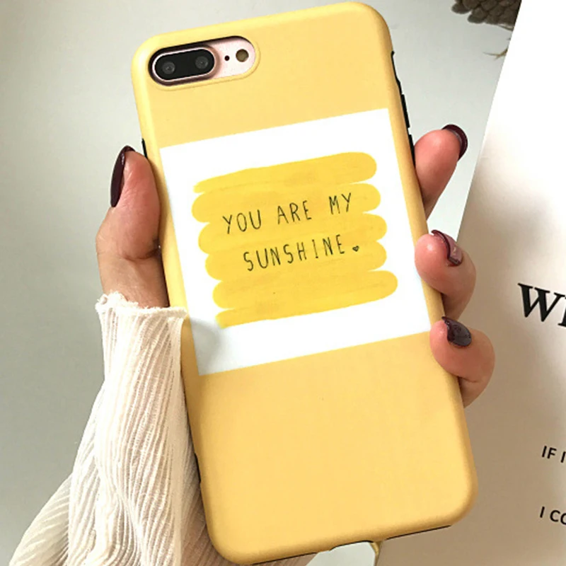 

Simple Letter Painting Couple Phone Case for iPhone 6 6s 7 8 Plus X Xs XR Xs Max TPU Soft Back Cover