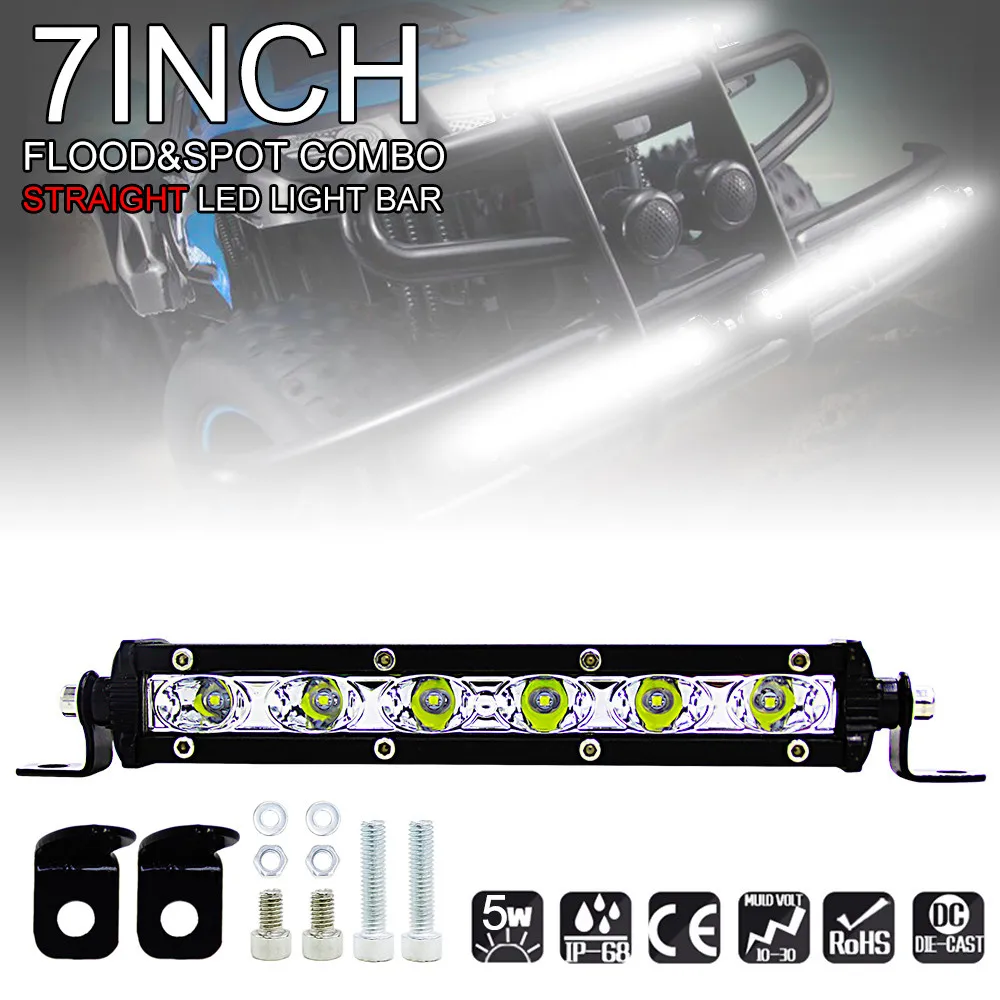 

7 Inch 18W 3000LM LED Work Light Bar Offroad Car LED Work Lamp for Motorcycle Tractor Boat Off Road 4WD 4x4 Truck SUV ATV