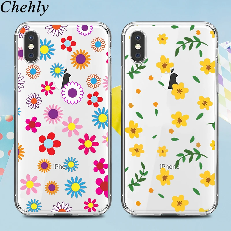 

Fashion Cell Phone Case for IPhone 6s 7 8 11 Plus Pro X XS MAX XR Flower Cases Soft Silicone Fitted TPU black Cover Accessories