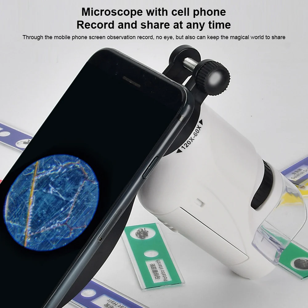 Portable Handheld Microscope With LED Lamp Biology Pocket Microscope For Children Schoolboy  Science  Educational Child Toy Gift