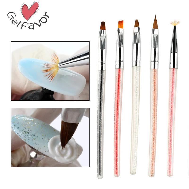 Gelfavor Nail Art Brush Acrylic Flower Painting Drawing Liner Pen Set for Design DIY Design Manicure Brushes Tool 7 Colors