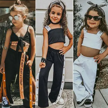 

Toddler Baby Kid Girl Floral Outfits Little Girls Strap Vest Crop Tops+Pant 2Pcs Clothing Set 24M-6T Summer Clothes