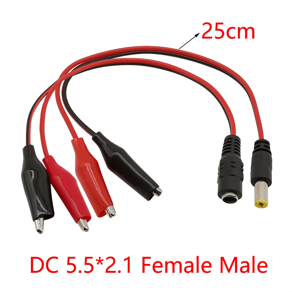 Alligator clips usb test leads test probes alligator clip adapter test cable connector electrical test wire test lead wire test lead cable test cable test cable lead test leads test clip alligator cilps to usb/banana plug test cable lead jumper wire male female dc 5.5x2.1 crocodile clip probe power supply adapter