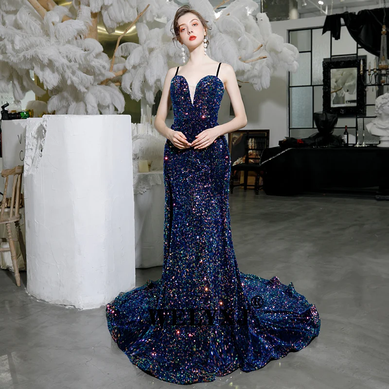 Robe De Soiree Longue Ever Pretty Little Mermaid разноцветные Сексуальные вечерние платья с блестками блестящего размера плюс вечерние платья