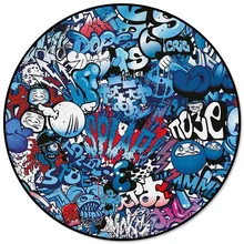 Синий взрывной Панк круглый ковер ковры для декора гостиной ковры для детской комнаты Коврики для спальни современные коврики