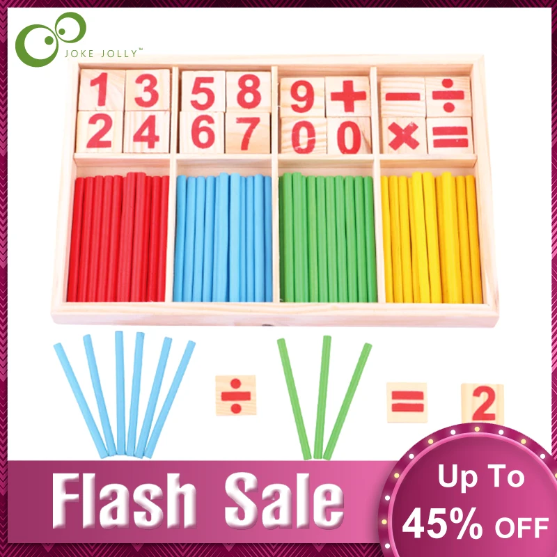

Montessori Toys Math Educational Wooden Toys for Children Early Learning Puzzle Kids Number Counting Sticks Teaching Aids GYH