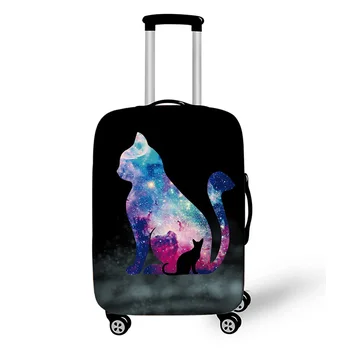 

18-32 Inch Galaxy Trolley Suitcase Protective Covers Elastic Travelling Case Cover Cat Sketch Luggage Cover Travel Accessories