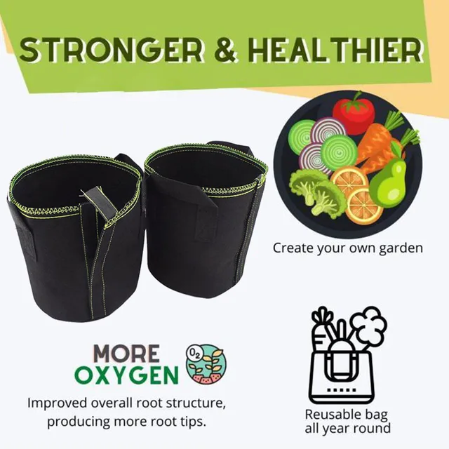 1 2 3 Gallon Növényi Indító Termelő Táskák Vetőmag Óvodai Edények Zöldségültetvények Virágátültetés Ültetési Öngazdás Szövet Kerti Termesztés A1 - Image 6