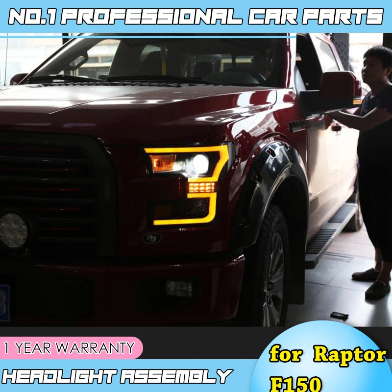 Автомобильный Стайлинг фара для Ford Raptor F150 фары- светодиодный фары DRL Объектив Двойной Луч Биксеноновые HID аксессуары