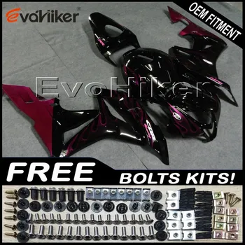 

Custom fairing motorcycle bodywork kit for CBR600RR 2007-2008 F5 07 08 ABS motorcycle panels Injection mold pink flames+Gifts