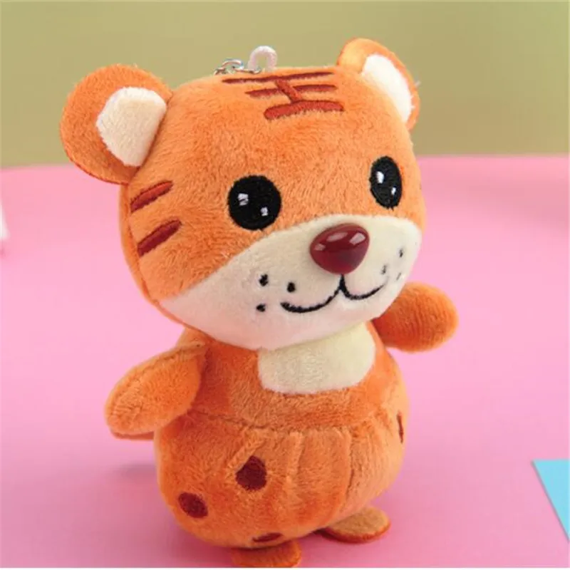 1PCS Tiger Year Mascot Cartoon Lantern Tiger Plush Toys Keychain Stuffed Toys Doll Pendant Ragdoll For News Year Gifts 12CM