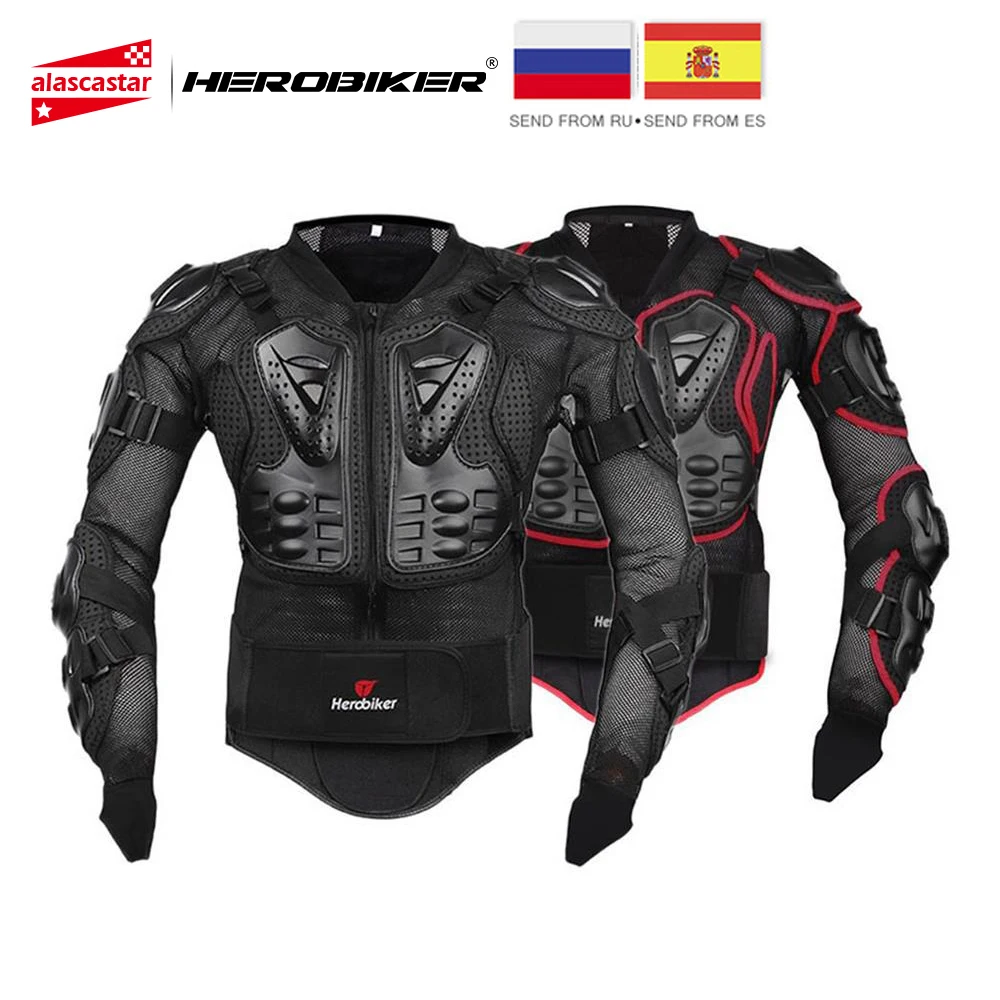 Herobiker Motorbike Full Body Jacket Armor Spine Chest Protection Gear XXL