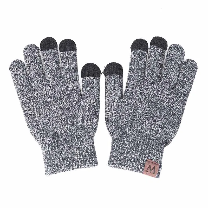 light gray gloves Модная зимняя шапка, шарф, перчатки для женщин и мужчин, толстая Хлопковая женская шапка и шарф, набор из шапки и шарфа для женщин, комплект из 3 предметов - Цвет: light gray gloves