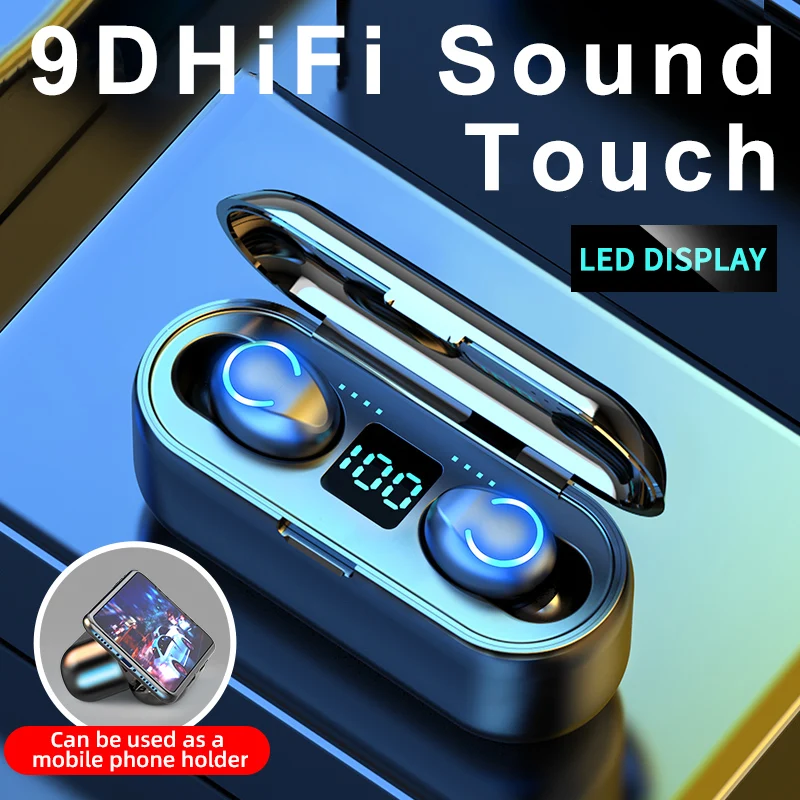 F9 TWS Headphone Nirkabel Earphone 