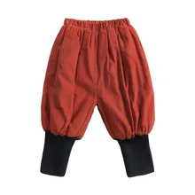 Штаны для мальчиков и девочек бархатные детские вельветовые брюки на осень и зиму