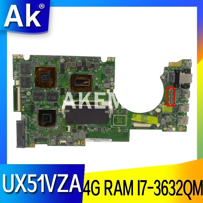 UX51VZA материнская плата для Asus U500V U500VZ UX51VZ ноутбука 90R-NWOMB1H00Y 4G/I7-3632QM (V2G) | Компьютеры