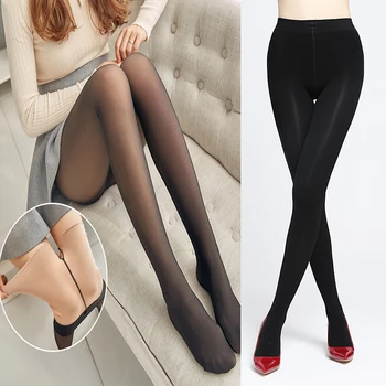 

Autumn Winter Girls Elastic Pantyhose Slim Tights Thick Warm Imitation Skin Seamless Pantyhose Women Lingerie Hosiery