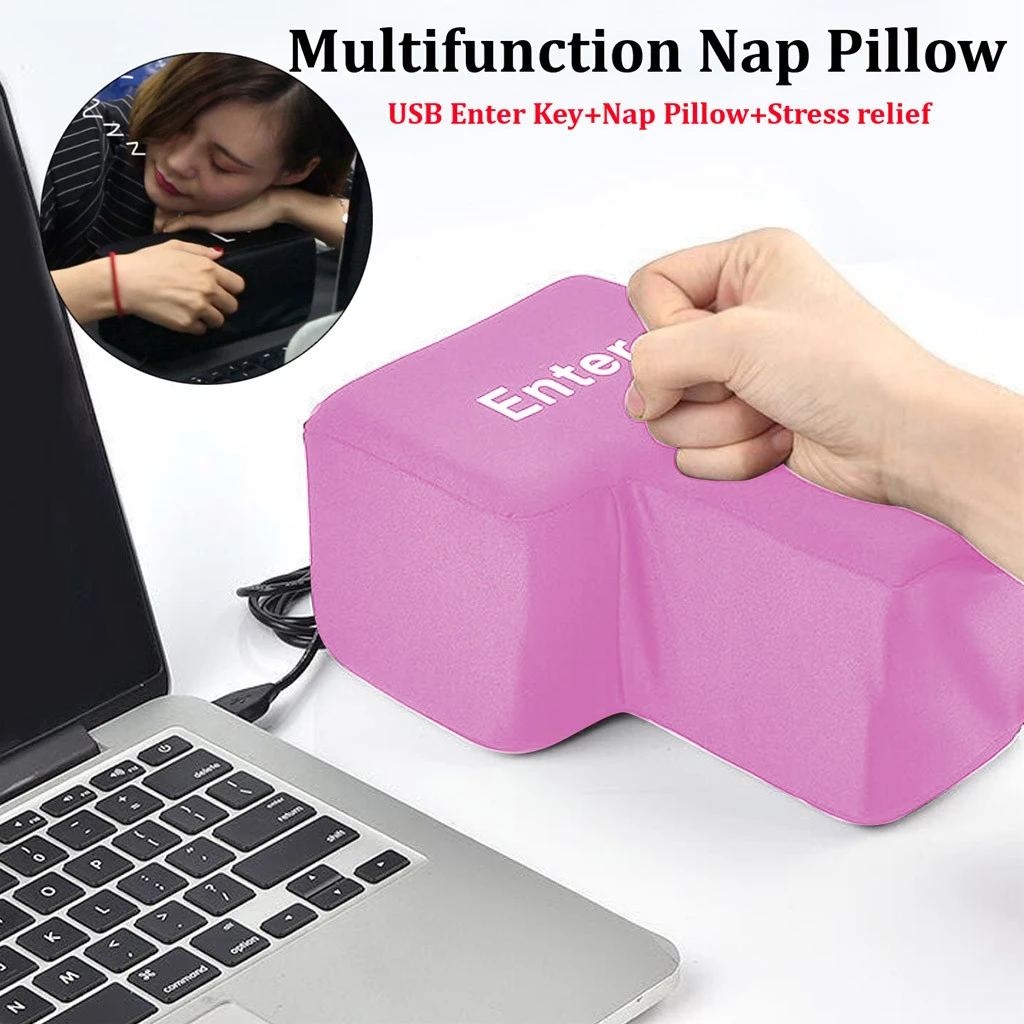 Button USB Big Enter Anti Stress Relief Nap Pillow Supersized Unbreakable Key Button USB Big Enter Anti Stress Relief Nap Pillow Supersized Unbreakable Key