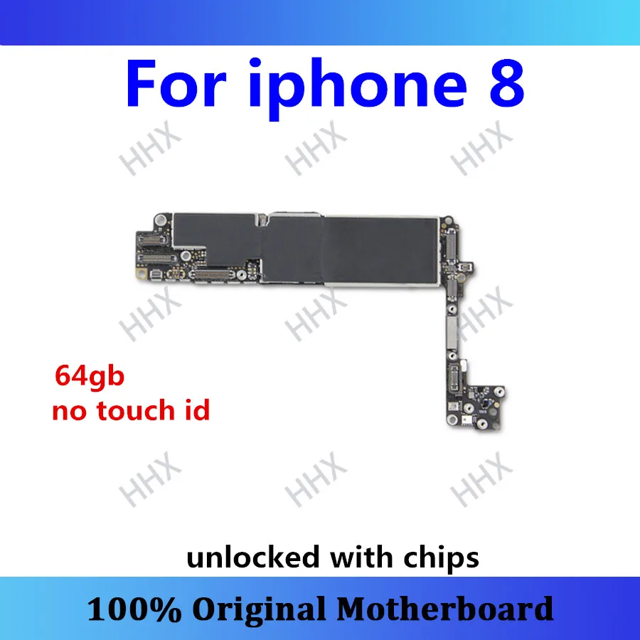 

For iphone 8 motherboard without touch ID mainboard 64GB for iphone 8 card/fee Original logic board unlock no fingerprint panel