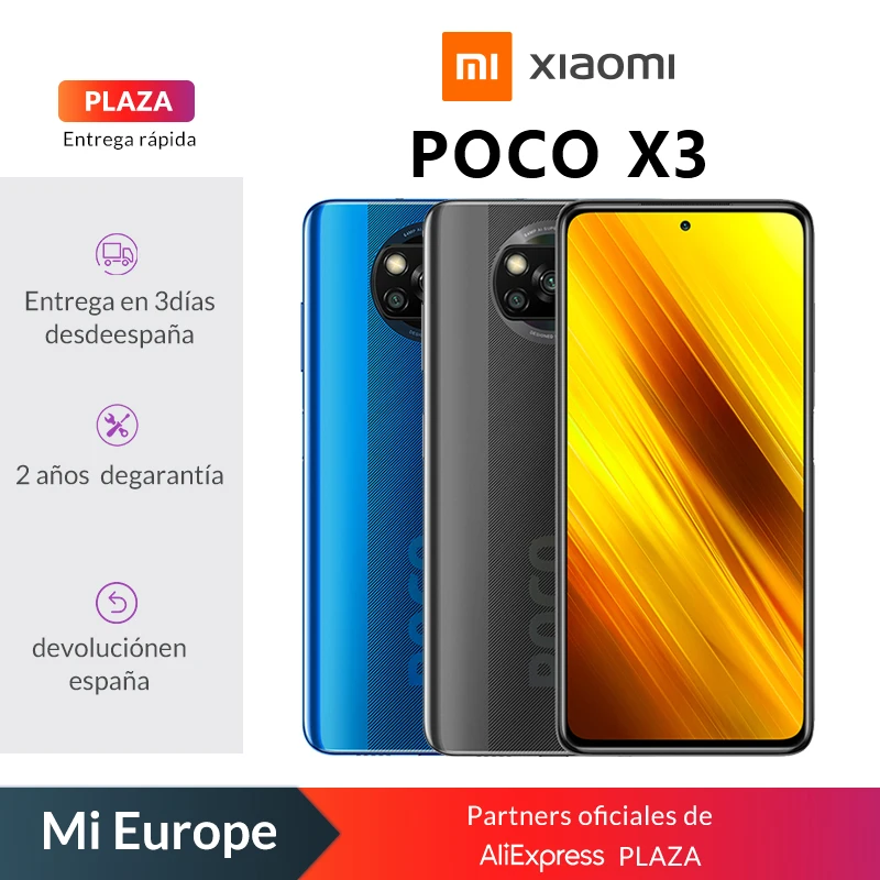 Глобальная версия POCO X3 NFC Смартфон Snapdragon 732G 6 67 'ɿHD Dotdisplay 5160 мА/ч 33 Вт заряда 64MP