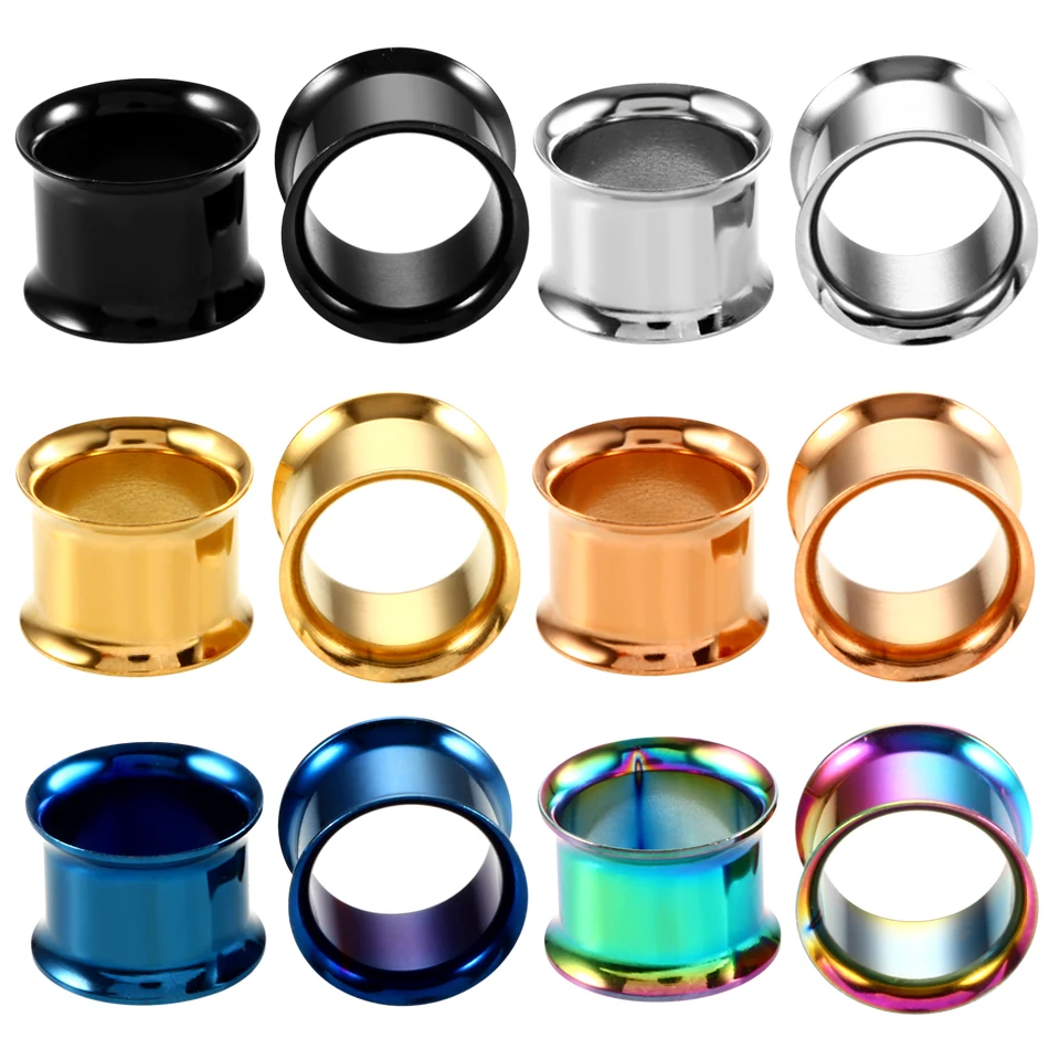 Steel Screw Ear Plugs Tunnel Flesh Earring Gauges Hollow Piercing Tunnels Ear Expander Stretcher Body Jewelry 2mm-20mm 2pcs/lot piercing jewelry body piercing earrings ear piercing jewelry metal jewelry body piercing jewelry body jewelry