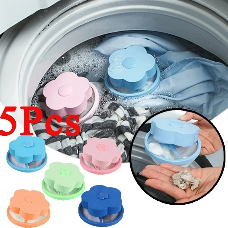 

Reusable Washing Machine Floating Lint Mesh Trap Bag Hair Catcher Filter Net Pouch Household Tool